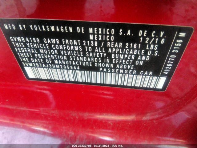 Photo 8 VIN: 3VW2B7AJ3HM295944 - VOLKSWAGEN JETTA 