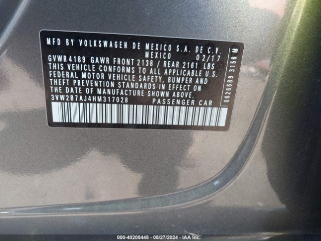 Photo 8 VIN: 3VW2B7AJ4HM317028 - VOLKSWAGEN JETTA 