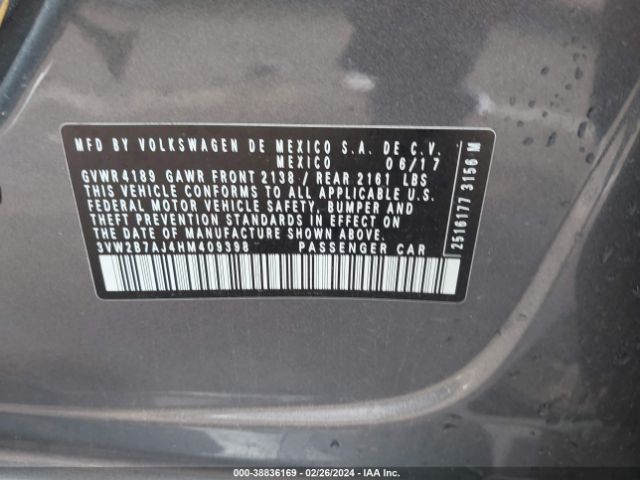 Photo 8 VIN: 3VW2B7AJ4HM409398 - VOLKSWAGEN JETTA 