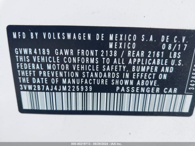 Photo 8 VIN: 3VW2B7AJ4JM225939 - VOLKSWAGEN JETTA 