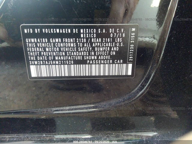 Photo 8 VIN: 3VW2B7AJ5HM211526 - VOLKSWAGEN JETTA 