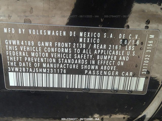 Photo 8 VIN: 3VW2B7AJ5HM231176 - VOLKSWAGEN JETTA 