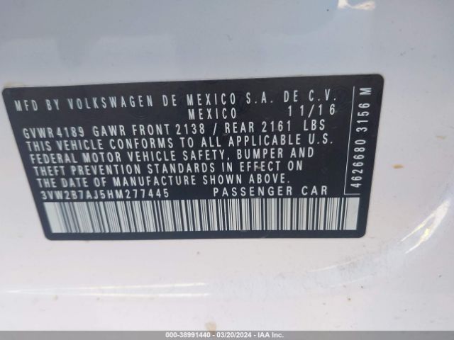 Photo 8 VIN: 3VW2B7AJ5HM277445 - VOLKSWAGEN JETTA 