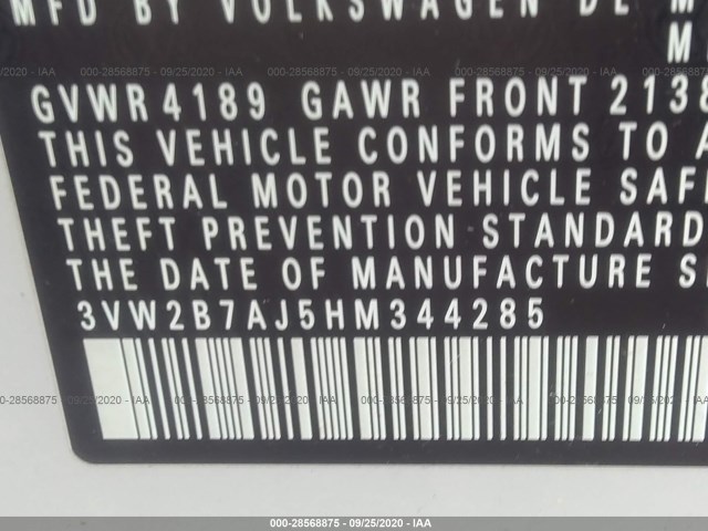 Photo 8 VIN: 3VW2B7AJ5HM344285 - VOLKSWAGEN JETTA 