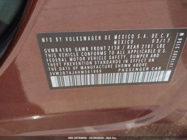 Photo 8 VIN: 3VW2B7AJ6HM361869 - VOLKSWAGEN JETTA 