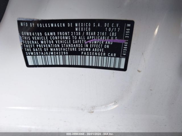 Photo 8 VIN: 3VW2B7AJ6JM242290 - VOLKSWAGEN JETTA 