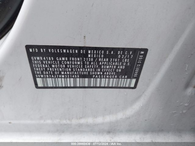 Photo 8 VIN: 3VW2B7AJ7HM321459 - VOLKSWAGEN JETTA 