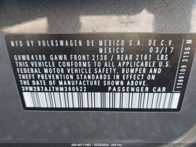 Photo 8 VIN: 3VW2B7AJ7HM360522 - VOLKSWAGEN JETTA 