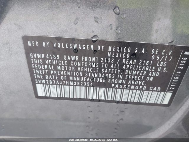 Photo 8 VIN: 3VW2B7AJ7HM392354 - VOLKSWAGEN JETTA 