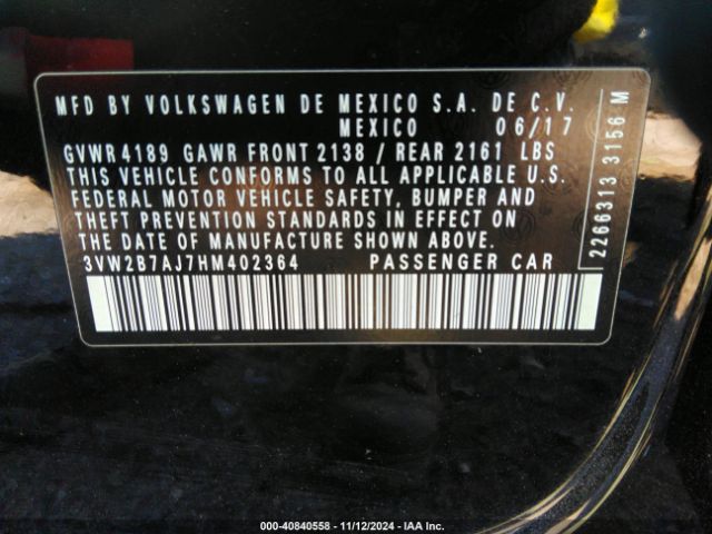 Photo 8 VIN: 3VW2B7AJ7HM402364 - VOLKSWAGEN JETTA 