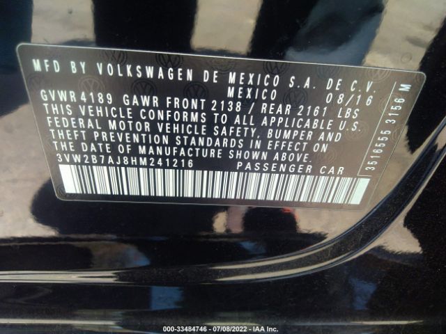 Photo 8 VIN: 3VW2B7AJ8HM241216 - VOLKSWAGEN JETTA 