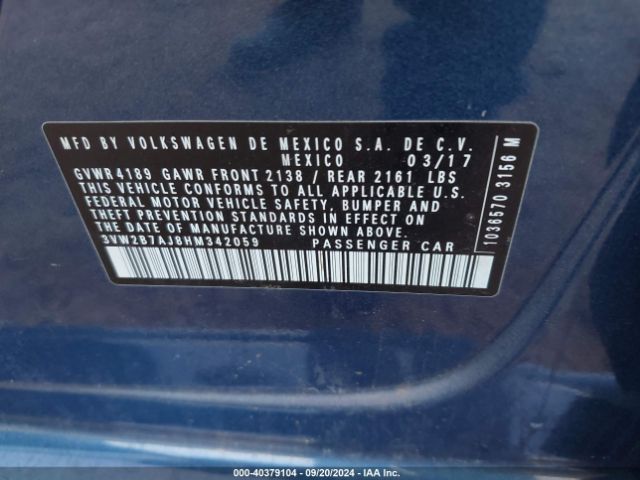 Photo 8 VIN: 3VW2B7AJ8HM342059 - VOLKSWAGEN JETTA 