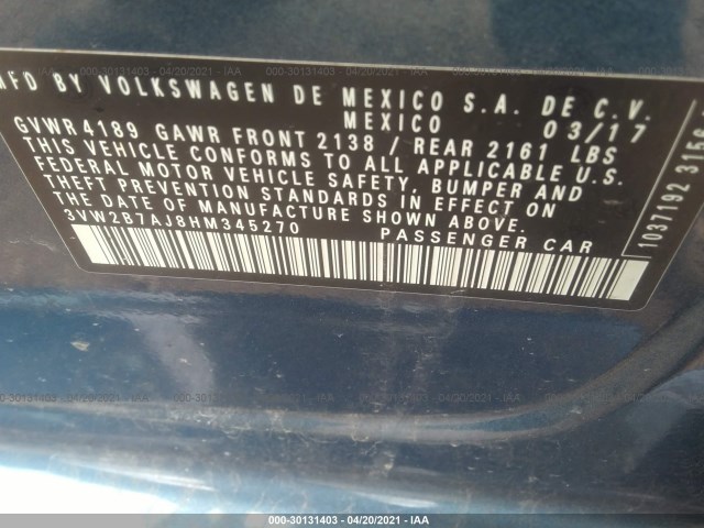 Photo 8 VIN: 3VW2B7AJ8HM345270 - VOLKSWAGEN JETTA 