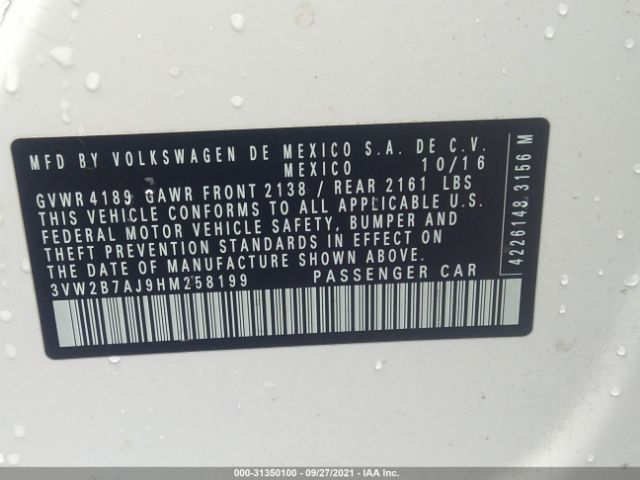 Photo 8 VIN: 3VW2B7AJ9HM258199 - VOLKSWAGEN JETTA 