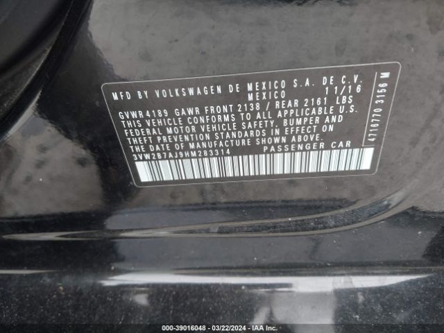 Photo 8 VIN: 3VW2B7AJ9HM283314 - VOLKSWAGEN JETTA 