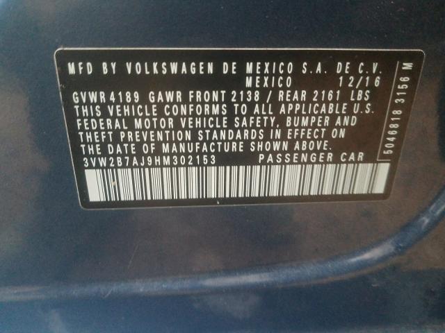 Photo 9 VIN: 3VW2B7AJ9HM302153 - VOLKSWAGEN JETTA S 