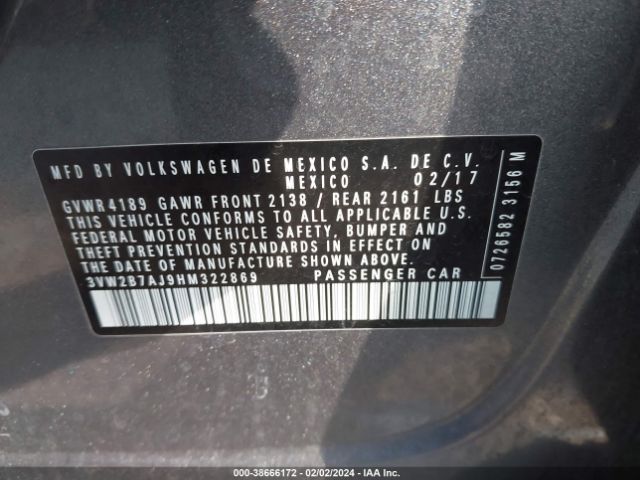 Photo 8 VIN: 3VW2B7AJ9HM322869 - VOLKSWAGEN JETTA 