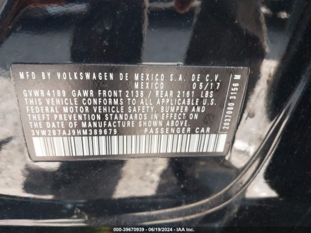 Photo 8 VIN: 3VW2B7AJ9HM389679 - VOLKSWAGEN JETTA 