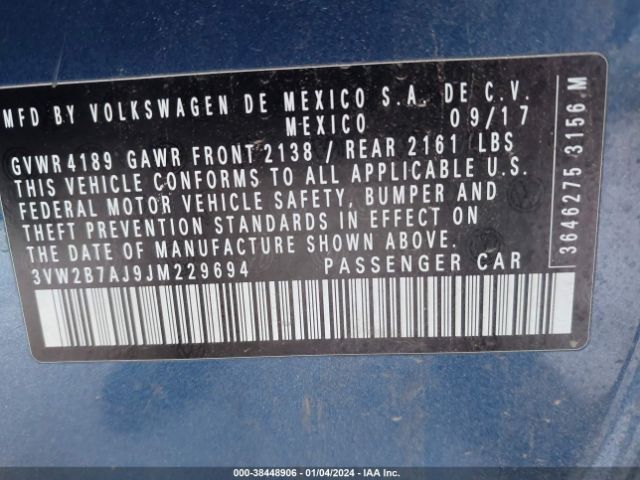 Photo 8 VIN: 3VW2B7AJ9JM229694 - VOLKSWAGEN JETTA 