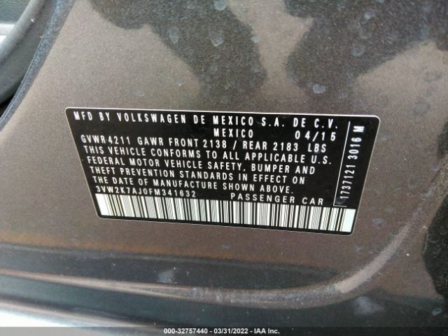 Photo 8 VIN: 3VW2K7AJ0FM341632 - VOLKSWAGEN JETTA SEDAN 