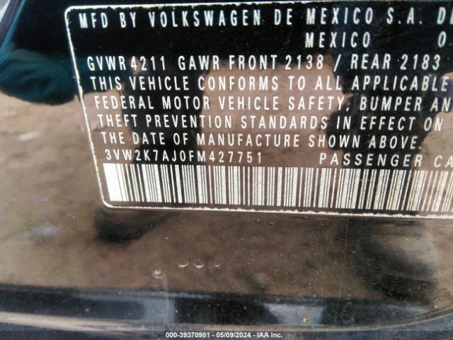 Photo 8 VIN: 3VW2K7AJ0FM427751 - VOLKSWAGEN JETTA 