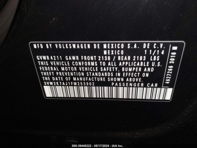 Photo 8 VIN: 3VW2K7AJ1FM253902 - VOLKSWAGEN JETTA 