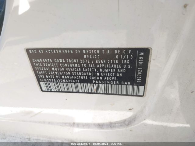 Photo 8 VIN: 3VW2K7AJ2DM420877 - VOLKSWAGEN JETTA 