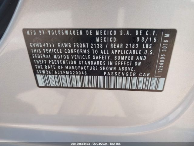 Photo 8 VIN: 3VW2K7AJ3FM320046 - VOLKSWAGEN JETTA 