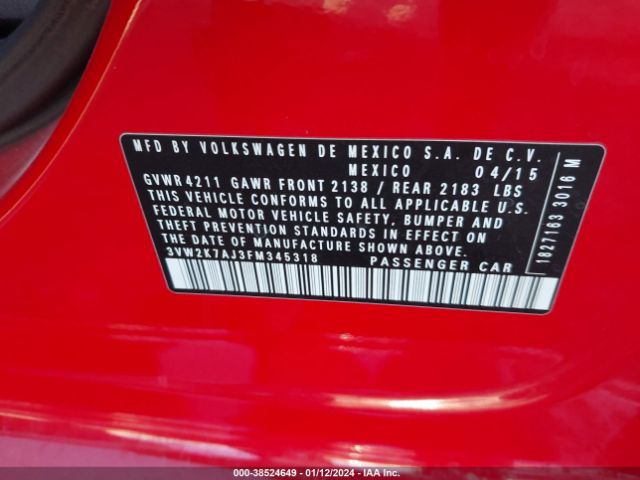 Photo 8 VIN: 3VW2K7AJ3FM345318 - VOLKSWAGEN JETTA 