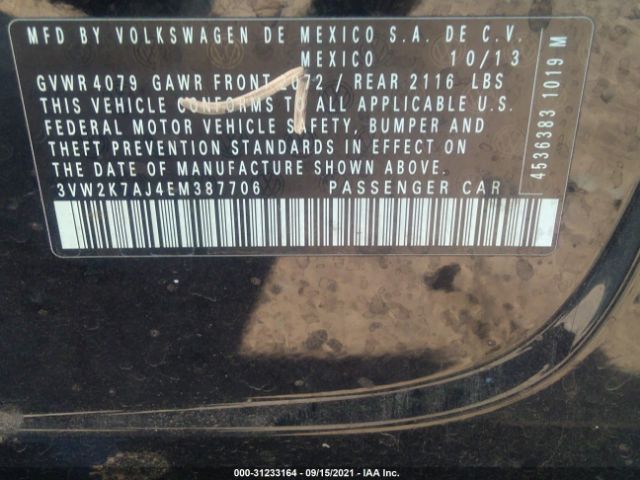 Photo 8 VIN: 3VW2K7AJ4EM387706 - VOLKSWAGEN JETTA SEDAN 