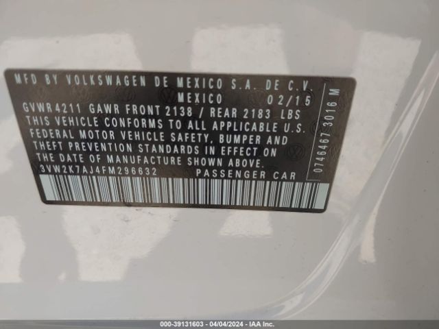 Photo 8 VIN: 3VW2K7AJ4FM296632 - VOLKSWAGEN JETTA 