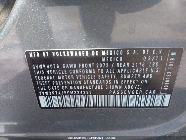 Photo 8 VIN: 3VW2K7AJ5CM334283 - VOLKSWAGEN JETTA 