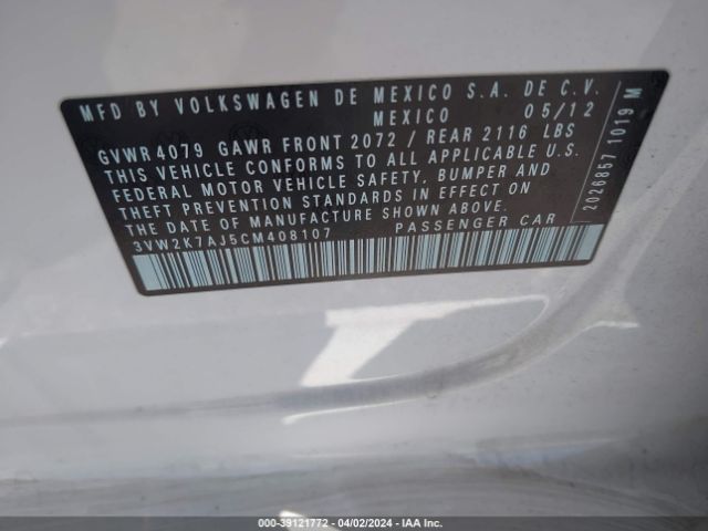 Photo 8 VIN: 3VW2K7AJ5CM408107 - VOLKSWAGEN JETTA 