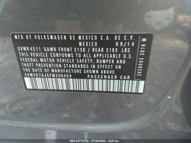 Photo 8 VIN: 3VW2K7AJ5FM208459 - VOLKSWAGEN JETTA SEDAN 