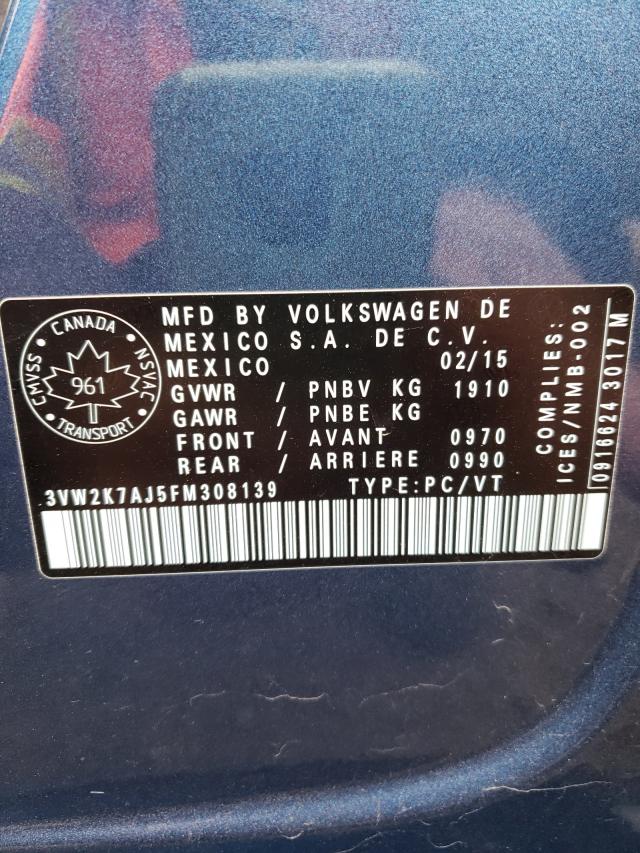 Photo 9 VIN: 3VW2K7AJ5FM308139 - VOLKSWAGEN JETTA BASE 