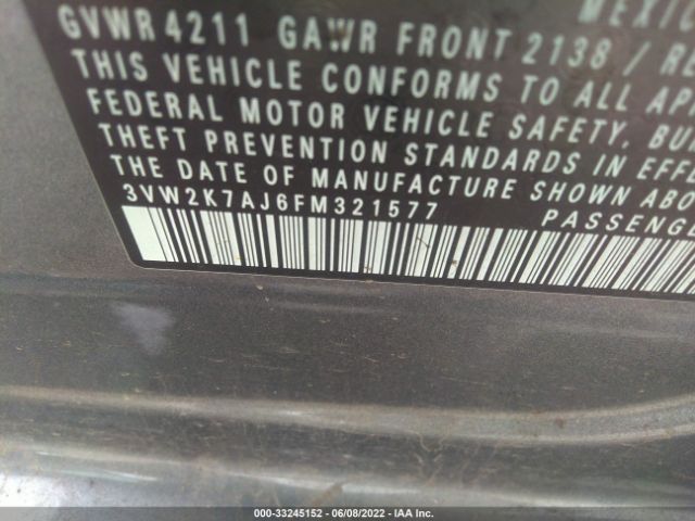 Photo 8 VIN: 3VW2K7AJ6FM321577 - VOLKSWAGEN JETTA SEDAN 