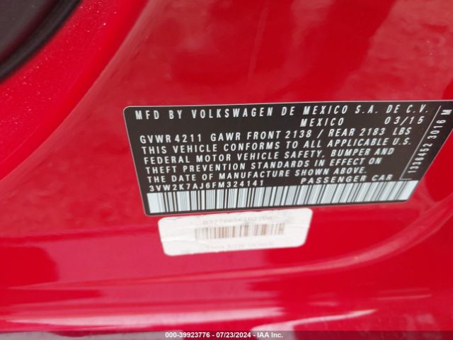 Photo 8 VIN: 3VW2K7AJ6FM324141 - VOLKSWAGEN JETTA 