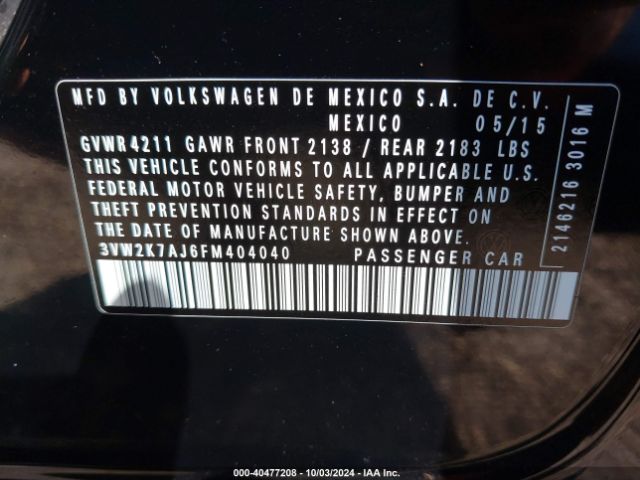 Photo 8 VIN: 3VW2K7AJ6FM404040 - VOLKSWAGEN JETTA 