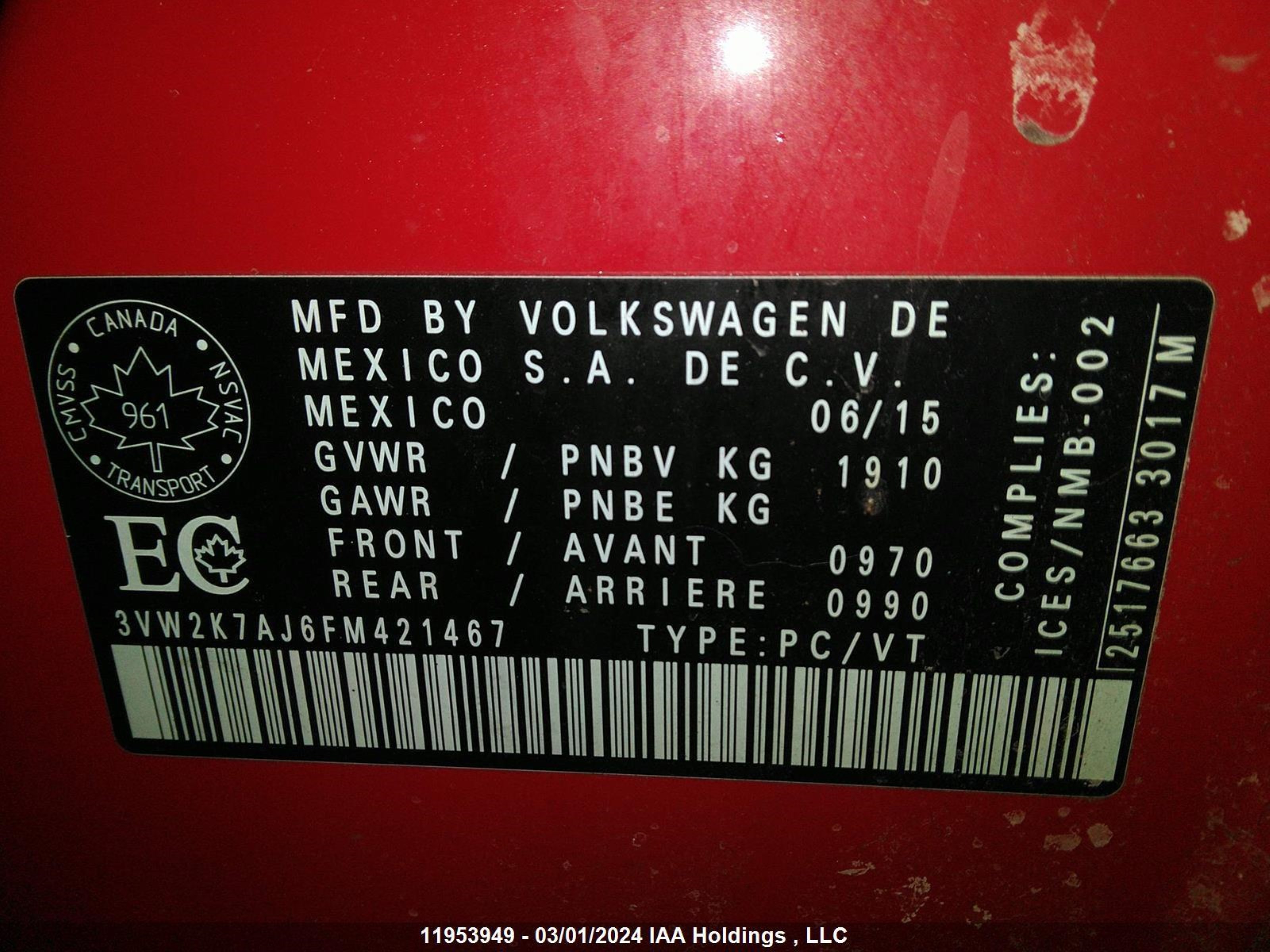 Photo 8 VIN: 3VW2K7AJ6FM421467 - VOLKSWAGEN JETTA 