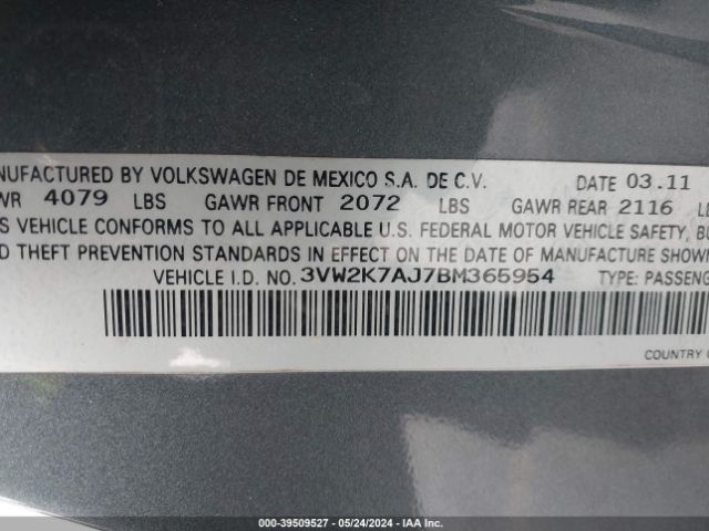 Photo 8 VIN: 3VW2K7AJ7BM365954 - VOLKSWAGEN JETTA 