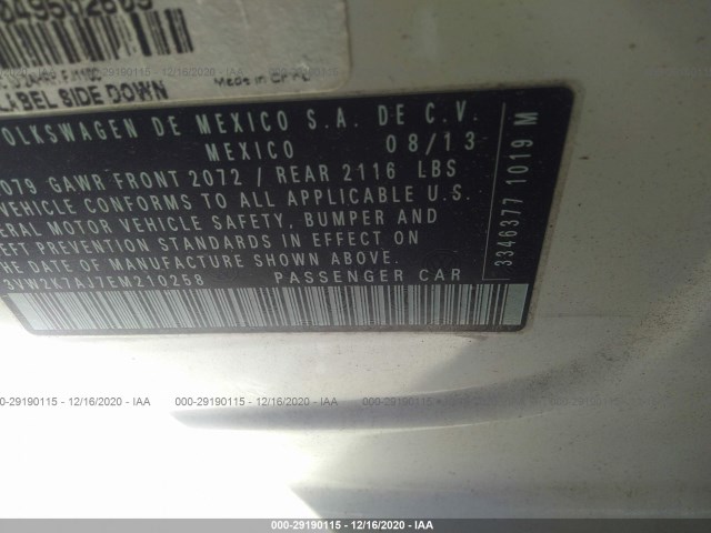 Photo 8 VIN: 3VW2K7AJ7EM210258 - VOLKSWAGEN JETTA SEDAN 