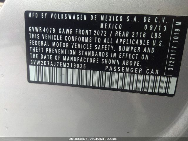 Photo 8 VIN: 3VW2K7AJ7EM219025 - VOLKSWAGEN JETTA 