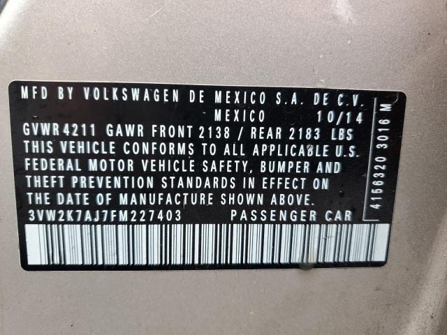 Photo 11 VIN: 3VW2K7AJ7FM227403 - VOLKSWAGEN JETTA BASE 