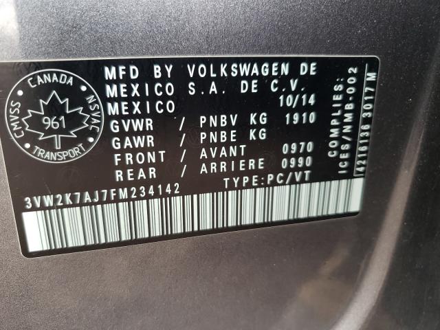 Photo 9 VIN: 3VW2K7AJ7FM234142 - VOLKSWAGEN JETTA 