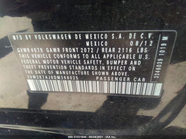 Photo 8 VIN: 3VW2K7AJ8DM368025 - VOLKSWAGEN JETTA SEDAN 