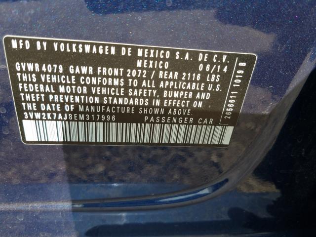 Photo 9 VIN: 3VW2K7AJ8EM317996 - VOLKSWAGEN JETTA BASE 