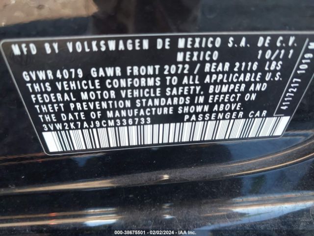 Photo 8 VIN: 3VW2K7AJ9CM336733 - VOLKSWAGEN JETTA 