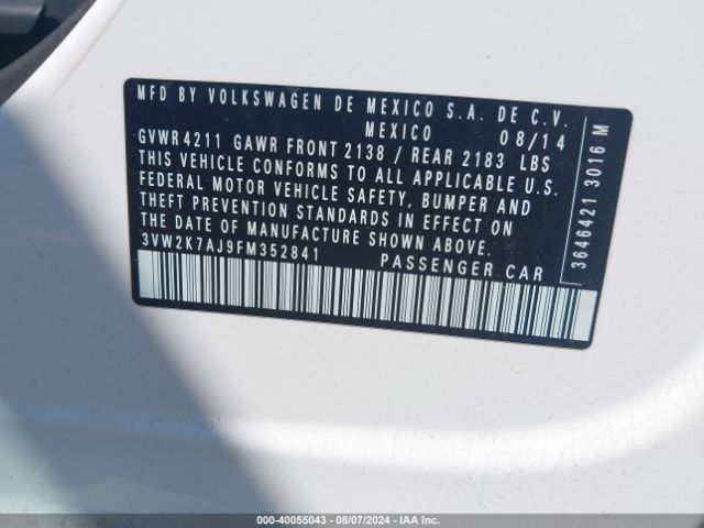 Photo 8 VIN: 3VW2K7AJ9FM352841 - VOLKSWAGEN JETTA 