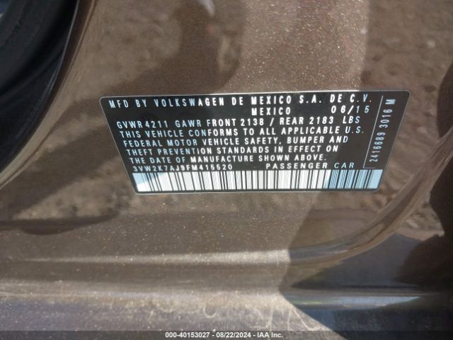 Photo 8 VIN: 3VW2K7AJ9FM415520 - VOLKSWAGEN JETTA 