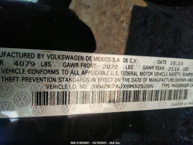 Photo 8 VIN: 3VW2K7AJXBM325285 - VOLKSWAGEN JETTA SEDAN 